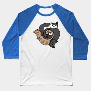 Cats With Spiral Tails Baseball T-Shirt